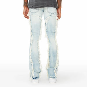 Jeans décontractés confortables à jambe droite, élégants, de haute qualité pour hommes, vente en gros, coupe slim, sur mesure, extensibles, de créateur - Product Image 2