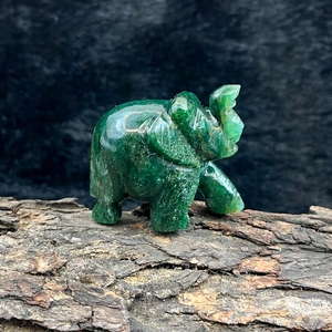 Green Jade <b>Elephant</b> Hand Carved Natural Gemstone Figurine Wealth Protection Feng Shui Decor Collectible Wholesale Rajasthan - Product Image 2