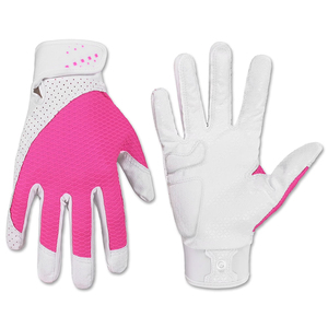 Gants de baseball en microfibre rose et blanc de qualité supérieure pour jeunes, avec design et taille personnalisés - Product Image 1