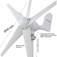 Kit Générateur Éolien 400W 12V à 5 Pales avec Contrôleur de Charge, Système de Production d'Énergie Éolienne à Axe Vertical pour Vente en Gros