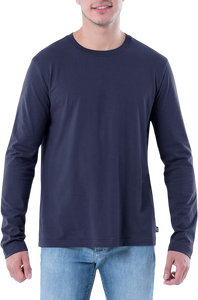 Camiseta Unisex de tela Dobby de secado rápido con diseño en blanco sólido de manga larga, estilo informal, mezcla de LICRA de poliéster de alta calidad - Product Image 2