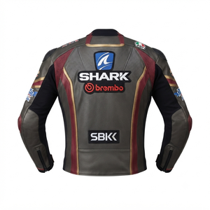 Men’s Cowhide Leather <b>Racing</b> <b>Jacket</b>/Chaqueta MotoCP Style CE Level 2 Armor Motorcycle Track Riding Protective Gear CE - Product Image 2
