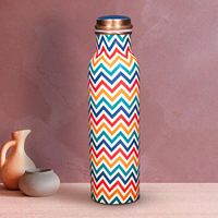 Gourde isotherme double paroi artisanale à motif premium 17 cm pour la randonnée en extérieur