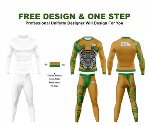 Ropa Deportiva MMA en Oferta, Rush Guard y Pantalones Cortos de BJJ, Tela Spandex Personalizada con Sublimación, Ropa de Compresión para Hombre - Product Image 2