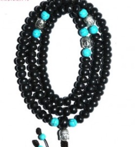 Mala de oración de 108 cuentas de hueso negro - Product Image 2