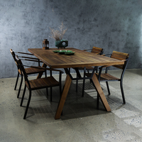 Table à manger moderne en fer de marque LBN pour la maison, le bureau et le salon, idéale pour les hôtels/écoles à faible fréquentation – Vietnam