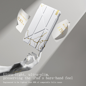 Étui pour tablette en cuir ultra-fin plaqué or pour iPad Pro 12,9 3/4/5/6e génération avec boucle, pliage multi-angles, étui de luxe - Product Image 6