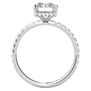 High Quality Luxury Classic VVS Moissanite Brilliant Cut Rhodium Plated Channel Set Sterling <b>Silver</b> Engagement <b>Ring</b> for Women - Product Image 3