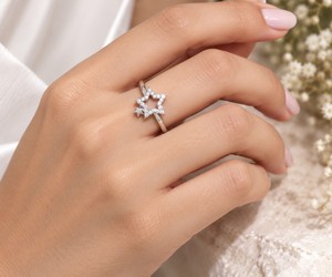 Anillo de estrella mediterránea de diseño único, joyería elegante y moderna, accesorio llamativo para mujeres, para fiestas y ocasiones especiales - Product Image 2