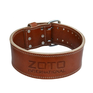 Double Prong Leather Powerlifting Belt 10mm Thick Lifting Belt for Squat Deadlift Heavy Duty Fitness <b>Back</b> <b>Support</b> Wholesale - Product Image 4