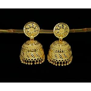 Tradition indienne tendance Unique goutte Jumkhi boucles d'oreilles mode Jhumka boucle d'oreille plaqué or boucle d'oreille indien Jhumka bijoux accessoire - Product Image 5