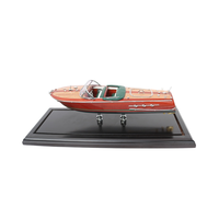Modelo de Barco Rectangular Riva Ariston de 25 cm, Hecho a Mano en Madera, con Diseño de Naturaleza Muerta Pintado, de Lujo |   Regalos especiales para coleccionistas de decoración del hogar
