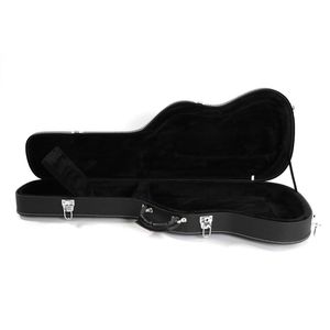 Custodia rigida per chitarra elettrica di alta qualità con superficie liscia microincavata e flangia dritta - Nera - Product Image 1