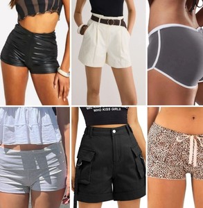 Nuevos Shorts de Cintura Alta para Mujer, Estilo Vintage, 100% Algodón, Corte Regular Informal, Shorts de Playa para Chicas, Cintura Elástica - Product Image 5