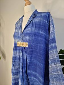 Vestido Midi de Crepé de Seda Reciclada de Sari Indio, Cómodo, Colorido, Informal para el Día, Kaftan, Vestidos Casuales de Noche - Product Image 5