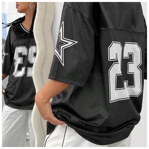 Custom Mesh Football Jersey Men Name and Number Team Uniform Short Sleeve V Neck 100% Polyester - Product Image 2