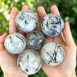 Esfera de Turmalina Negra Pulida, Bola de Cristal Natural, Decoración para el Hogar, Feng Shui, Pieza de Arte Coleccionable, Tendencia de Moda de Gujarat - Product Image 2