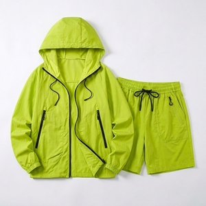 Chaqueta cortavientos con logotipo personalizado, transpirable, con cremallera, a la moda, duradera, unisex, con conjunto deportivo personalizado. - Product Image 3