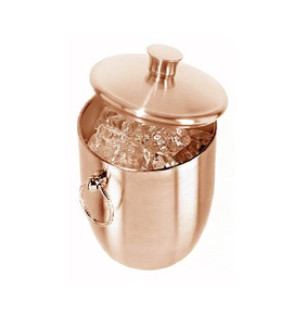 <b>Hammered</b> Copper Ice Buckets Wall Vacuum Insulated 100% Copper Double Wall Vacuum Insulated Copper Ice Buckets - Product Image 5