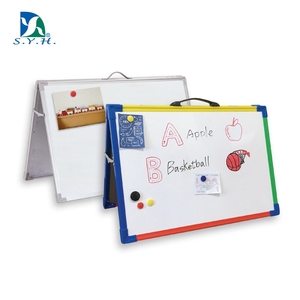 กระดานไวท์บอร์ดแบบพับได้สำหรับตั้งโต๊ะ ปรับมุมได้ พร้อมกรอบพลาสติก - Product Image 1