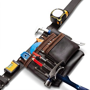 New Arrival Best Selling Customized Solid Color Genuine Leather Knife Roll Bags Own Logo Custom Label OEM Support Tool Bags - Product Image 5