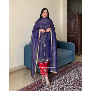 Hermoso Salwar Kameez de Poliéster para Fiestas, Incluye Top, Pantalón y Dupatta - Product Image 2
