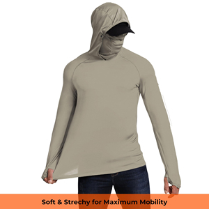 Sweat à capuche de pêche pour hommes adultes UPF 50 anti-UV, grande taille, manches longues, couleur unie, pull léger et respirant 100% polyester - Product Image 4