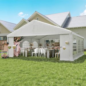 Carpa Grande y Resistente de 20 x 20 pies, Blanca, para Bodas y Fiestas, con Paredes Laterales, Carpa para Exteriores, Garaje, Toldo, Patio, Gazebo - Product Image 2