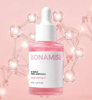 BONAMISU B Triple Ampoule Rose 30ml Sérum Coréen pour le Visage Éclaircissant Hydratant Raffermissant Glycérine Réducteur de Pores