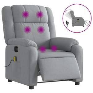 Fauteuil inclinable électrique gris clair avec fonction massage - Product Image 2
