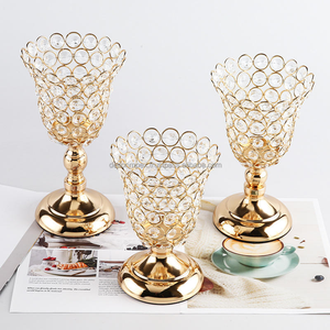 Centros de mesa Oro Decorativo Metal Cristal Moderno Portavelas para Mesa de Boda - Product Image 4