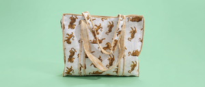 Sac fourre-tout matelassé en coton imprimé léopard avec fermeture éclair pour le shopping et les trajets quotidiens - Product Image 3