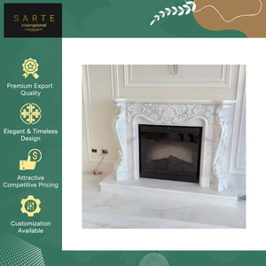 Mueble de Chimenea de Mármol de Lujo Hecho a Mano, de Último Diseño, de Alta Calidad, Más Vendido, Desmontable, Estilo Art Deco, para Uso en Interiores - Product Image 4