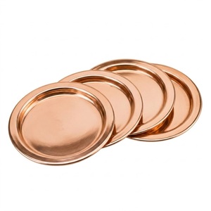 Handmade Pure Copper Hammered Coasters Set Tableware Metal Cup <b>Mats</b> for <b>Bar</b> Restaurant and Home Hotel Decoration Wholesale - Product Image 5