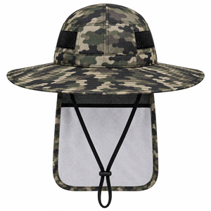 Sombrero Boonie con Estampado de Camuflaje, Ala Ancha, Protección UV, Solapa para el Cuello Ajustable, para Uso en Exteriores en Verano, Unisex, Estilo Casual para Adultos - Product Image 1