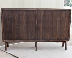 Bibliothèque en bois massif de style moderne Pierre Jeanneret avec portes coulissantes en verre, 6 étagères, pour bureau de direction et usage domestique (vente en gros) - Product Image 3