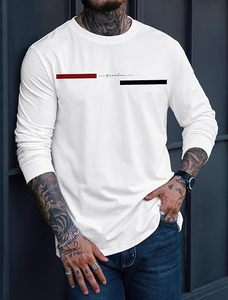 Mens Graphic Tshirt Casual Print Stretchy Long Sleeve Crewneck Tee Shirt - Product Image 2