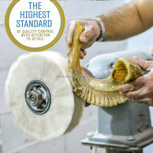 Il vero bocchino liscio con corno di montoni per soffiare facilmente include velluto come la borsa con coulisse e la guida al soffiaggio Shofar realizzata In India - Product Image 5