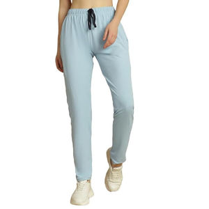 Pantalones Deportivos de Cintura Elástica para Mujer, Corte Holgado, Bolsillos Laterales, Transpirables, de Poliéster y Elastano, para Entrenamiento Deportivo y Senderismo - Product Image 1