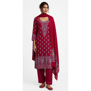 Luxury Pakistani Jacqauard Jamawar Pashmina <b>3</b> <b>Piece</b> <b>Suit</b> <b>for</b> <b>Women</b> Pashmina Wool Cashmere Viscose Acrylic Salwar Kameez Set - Product Image 4