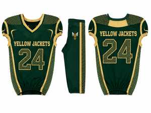 Uniforme de football américain réversible personnalisé de qualité supérieure |   Maillot et pantalon de football vert forêt et blanc |   Vêtements de sport pour équipes par sublimation - Product Image 3