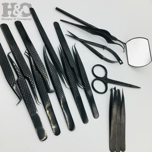 ชุดแหนบขนมิงค์สีดำชุดแหนบผงพลาสม่าแบบยั่งยืนแหนบต่อขนตาสแตนเลสแบบยั่งยืนพร้อมโลโก้ส่วนตัว - Product Image 2