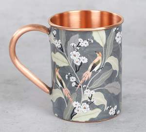 Taza de Cobre con Estampado de Flores de Cerezo, Elegante Vajilla Inspirada en la Naturaleza para Café, Té, Agua, Hogar y Regalos Premium - Product Image 6
