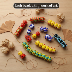 ลูกปัดแก้วแฮนด์เมดหลากสีจาก EXCEL EXPORTS ความยาว 8 นิ้ว |   ลูกปัดตกแต่งขนาด 16 มม. แบบหลวม |   อุปกรณ์งานฝีมือ DIY - Product Image 6