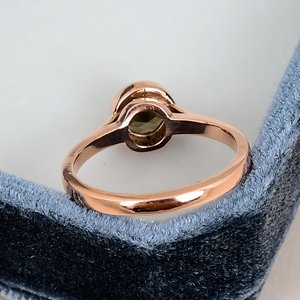 Bezel <b>Set</b> Round Cut Smoky Quartz Minimalist Gemstone Ring Solid 925 Sterling Silver Rose Gold Plated Classic Engagement Ring - Product Image 4