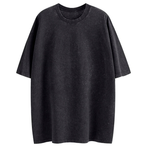 Nouvelle Arrivée T-shirt délavé à l'acide, impression personnalisée, coupe oversize, en coton, style streetwear vintage, pour hommes et femmes, tenue décontractée - Product Image 4