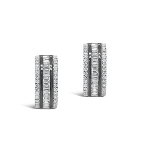 Pendientes de Aro de Oro Macizo con Diamantes Sueltos Cultivados en Laboratorio, Corte Baguette de 1.35 ct y Corte Brillante Redondo de 0.85 ct, Joyería Fina Personalizada - Product Image 3