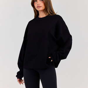 Sweat-shirt ample décontracté en peluche à col rond pour femme, personnalisable en gros, de haute qualité et très populaire - Product Image 5