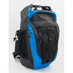Waterproof Nylon Casual Sports <b>Backpack</b> 20-37L Drawstring Closure Soft Handle Outdoor Unisex Blue <b>Black</b> - Product Image 3