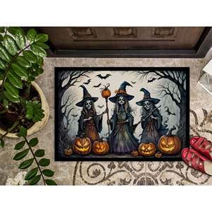 Felpudo de Halloween espeluznante de Brujas antideslizante lavable de pila baja 24H X 36W para entrada de puerta delantera uso interior y exterior - Product Image 3